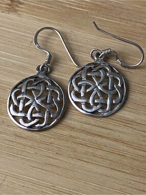 Silver Celtic Knot Drop Earrings - Women Jewelry